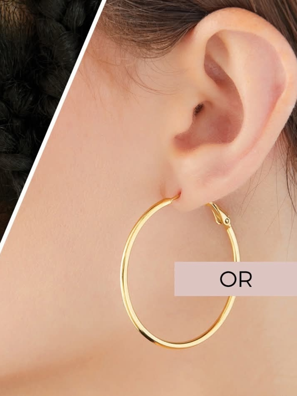 Stainless Steel Gold Hoop Earrings - Classic Women's Jewelry